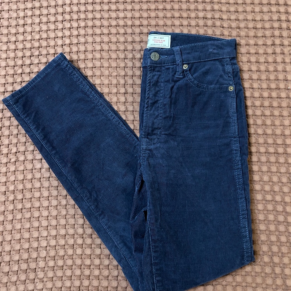Gap Vintage Slim High-Rise Corduroy Pants - Navy Blue - Size 24/00 - BNWT